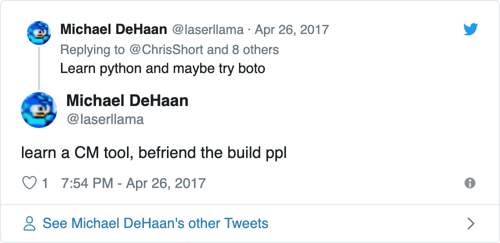 Michael DeHaan on Twitter