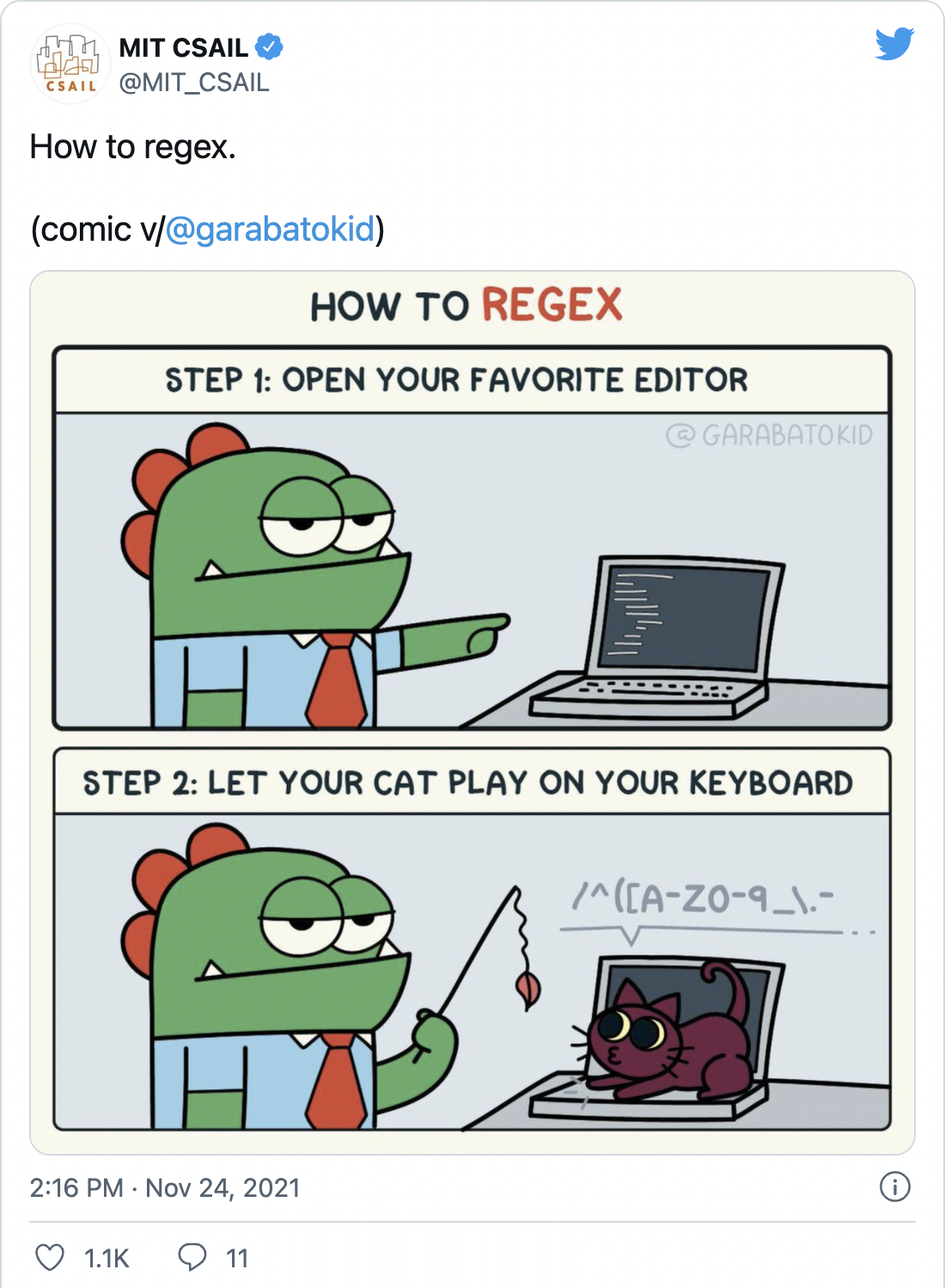 MIT CSAIL (@MIT_CSAIL) on Twitter) &ldquo;How to regex. (comic v/@garabatokid)&rdquo;