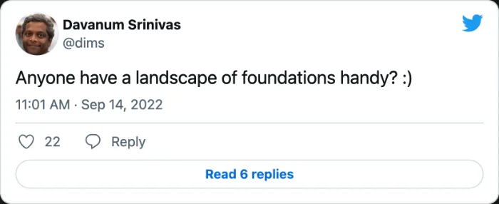 Davanum Srinivas on Twitter: &ldquo;Anyone have a landscape of foundations handy? :)&rdquo;)