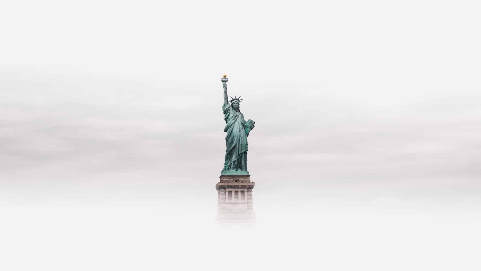 Statue of Liberty surrounded by fog